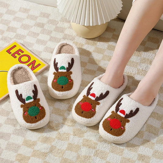 Zapatillas de algodón con diseño navideño